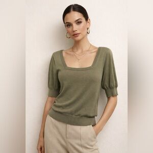 DKNY Sage Green Short Sleeve Top